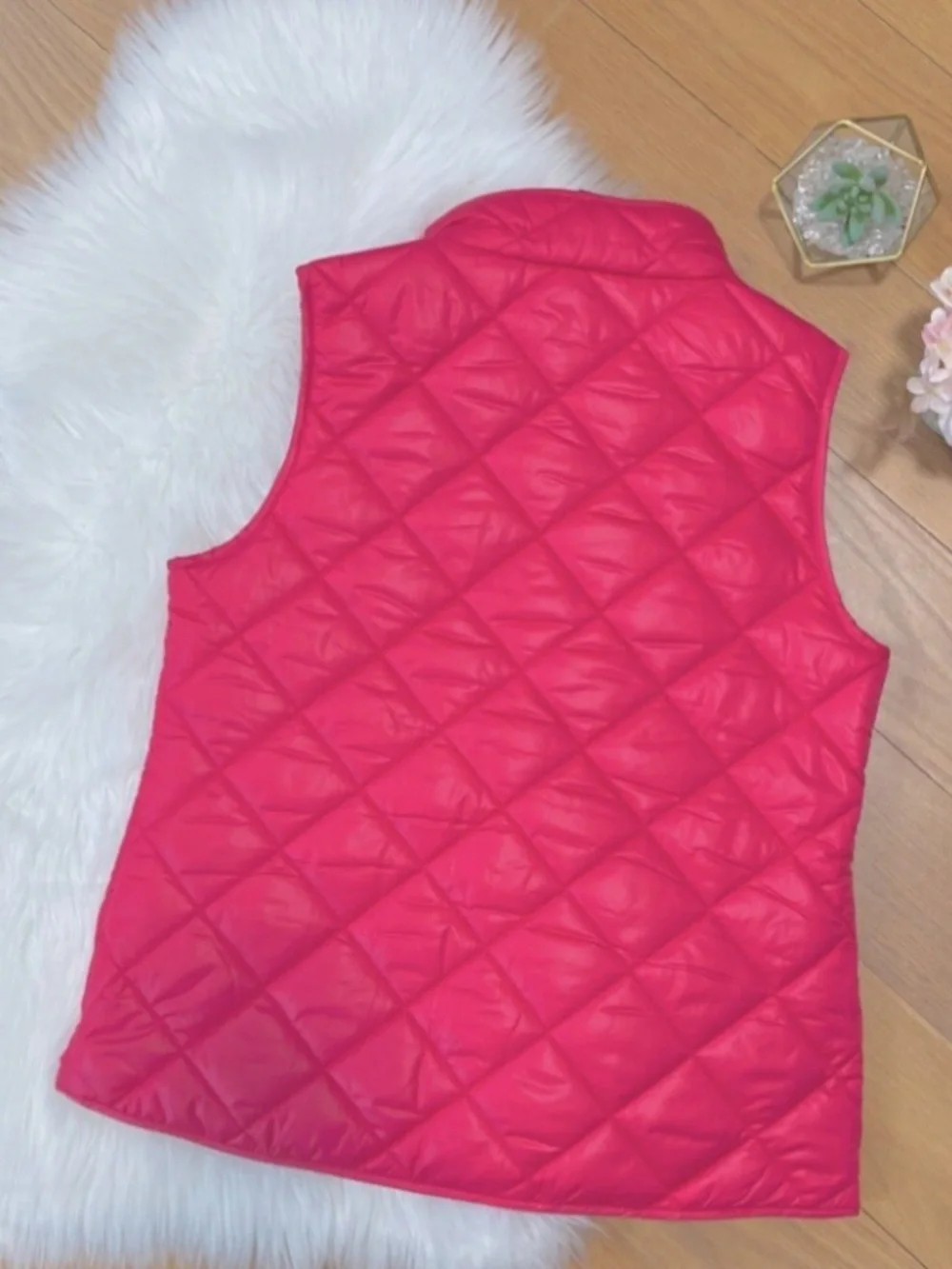 kate spade Quilted Hot Pink Sleeveless Vest XL